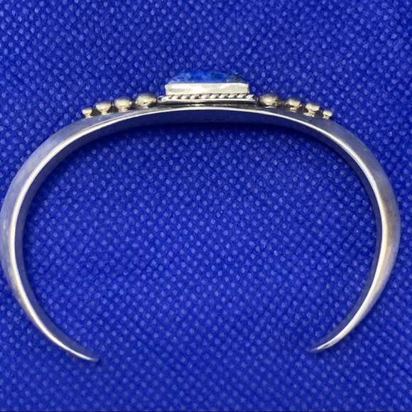 Native WA Sterling Silver Blue Lapis Cuff Bracelet - Picture 4 of 6